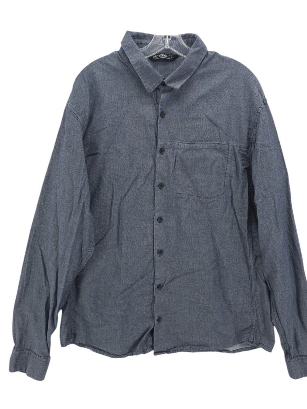 ARCTERYX Blue Chambray Shirt Long Sleeve Chest Pocket Men's XL
